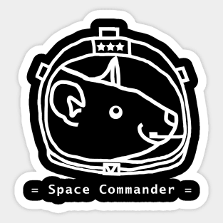 White Line Space Commander Purple Rat Portrait Sticker